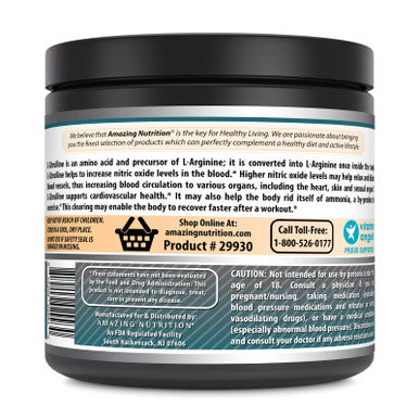 Amazing Formulas L-Citrulline Powder Supplement | 1000 Mg Per Serving | Non-Gmo | Gluten-Free | Non-Gmo | Made In Usa