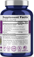 Nusapure Milk Thistle Extract 27,500Mg 120 Veggie Capsules (50:1 Extract, Non-Gmo, Vegan) Max Strength - Standardized 80% Silymarin, Bioperine