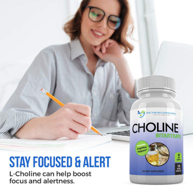 Premium Choline 500 mg 120 Veggie Capsules by Doctor Recommended Supplements Supports Cognitive Health Memory More