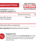 Apple Cider Vinegar Capsules with The Mother - 120 Vegan ACV Pills - Best Supplement for Healthy Weight Loss, Diet, Keto, Digestion, Detox, Immune - Powerful Cleanser & Appetite Suppressant Non-GMO