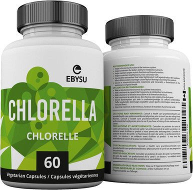 EBYSU Chlorella Supplement Broken Wall Antioxidant Normal Immune System Function Support 500mg Capsules