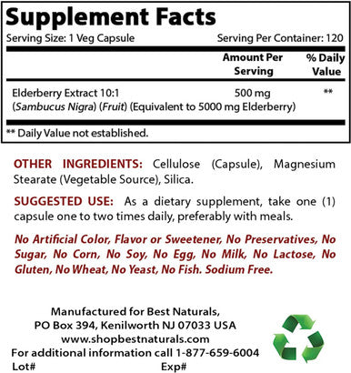 Best Naturals Oregano Oil 250 Mg & Elderberry Sambucus Nigra 5000mg