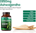 Nature'S Nutrition Organic Ashwagandha 1950 mg - Extra Strength Unwind Calm & Relax Support with BioPerine - Natural Focus & Energy Support Supplement - Nature's Non-GMO Vegan Gluten - 180 Capsules