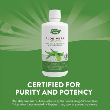 Nature'S Way Premium Quality Aloe Vera Leaf Juice, 99.5% Purified, 33.8 Fl. Oz.