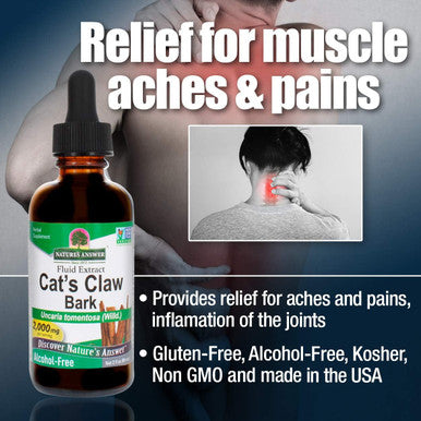 Nature'S Answer Cat's Claw Inner Bark 2000mg 2oz Extract | Supports Joint & Muscle Function | Gluten- Alcohol- Vegan Kosher & No Preservatives 2oz | 3 Pack