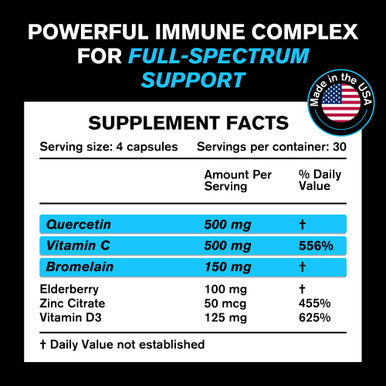 Organic Quercetin with Bromelain + Lions Mane Mushroom Capsules