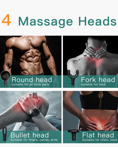 Massage Gun With Extension Handle, Back Massager For Pain Relief Deep Tissue, Multifunction Massage Gun For Body Massage