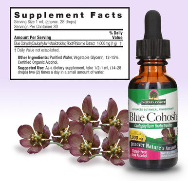 Nature'S Answer Blue Cohosh Root with Organic Alcohol 1-Fluid Ounce | Childbirth Support | Hot Flash Reliever Menopausal Aid | Women's Health