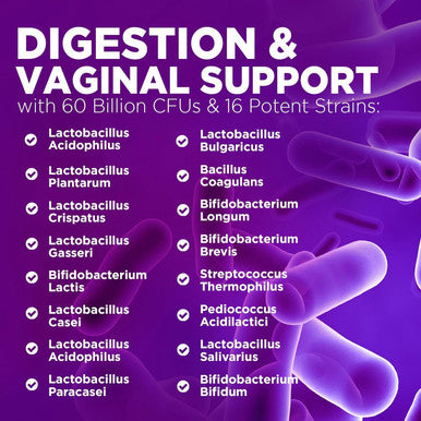 Nature'S Nutrition Probiotics for Women's Digestive Health 60 Billion CFU 16 Strains for Vaginal pH Gut Health & Immune Support Daily Probiotic Supplement for Feminine Health Gluten - 120 Capsules