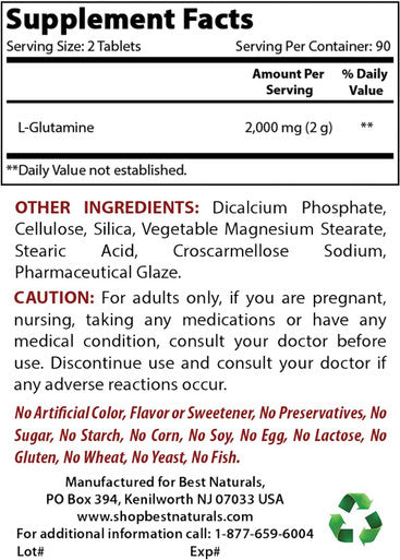 Best Naturals L-Carnitine 1000mg & L-Glutamine 1000mg