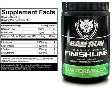 6AM Run Finishline BCAA Powder Amino Energy Post Run Recovery Drink Branch Chain Amino Acids Powder Heal and Recovery Powder Keto Post Workout Powder Watermelon BCAA Powder 50 Scoops