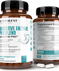 High Fiber Digestive Enzymes Supplement - 180 Capsules, Proprietary 2500HUT Makzyme-Pro Blend Probiotics Plus Papaya, Bromelain, Multi Extracts for Healthy Digestion & Bloating Reduction