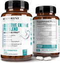 High Fiber Digestive Enzymes Supplement - 180 Capsules, Proprietary 2500HUT Makzyme-Pro Blend Probiotics Plus Papaya, Bromelain, Multi Extracts for Healthy Digestion & Bloating Reduction