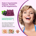 Calcium Magnesium Zinc Gummies - 1000Mg Calcium With Vitamin D3 & K2, Calcium Citrate Gummies For Bone, Muscle, Calm & Zzz Support -High Absorption Magnesium, Elderberry Flavored, 60 Count