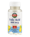 Kal 800 Mcg Folic Acid Methyl B-12 Tablets, Raspberry, 60 Count