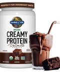 Garden of Life Creamy Organic Vegan Protein Powder + Oatmilk 20G Complete Plant Based Protein Coconut Water Mcts Sprouted Grains Prebiotics Probiotics Gluten-Free Chocolate Brownie 2 Lbs