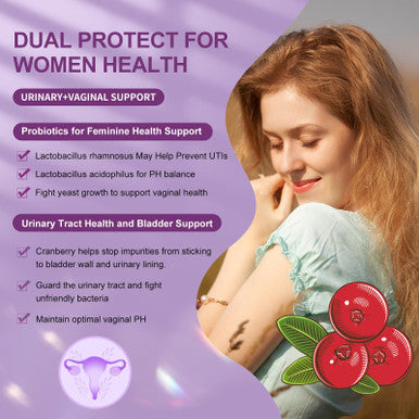 OMOGS Women's Probiotic 180 Billion CFUs 18 Strains, with Organic Prebiotics Cranberry Extract D Mannose and Digestive Enzymes for Digestive Boost Immune PH Balance and Urethral Health 90 Capsules