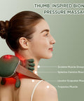 Creacare Bionic Neck Massager With Adjustable Heat Portable Deep Tissue 4D Kneading Electric Shoulder Massager Compact Design With Soft Silicone Massage Heads For Relaxation And Comfort