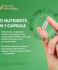 Bariatric Multivitamin - 45 Mg Iron Supplements - Made In Usa - For Women & Men - All-In-One 21 Essential Vitamins - Gastric Sleeve Support - Of Sugar Gluten & Soy - 90 Capsules