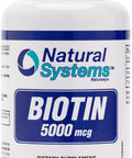 Natural Systems Biotin 60 Tablets 5000 Mcg By Natural Systems | Biotin Hair Growth Support Pills | Hair Skin Nails Vitamins For Men And Women | Biotin Supplement Improves Cell Growth
