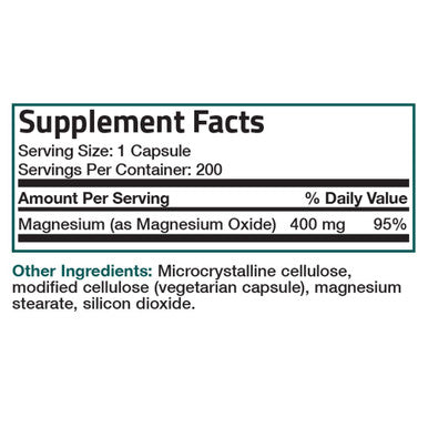Bronson Magnesium Oxide High Potency - 400 MG 200 Count