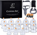 Ditind Cupping Therapy Set, 18 Pcs Cupping Set, Professional Cupping Kit For Massage Therapy, Portable Cupping With Case, Pump Suction Cups For Cellulite Muscle Pain Relief Physical Therapy.