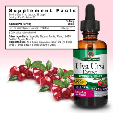 Nature'S Answer Uva Ursi Leaf with Low Organic Alcohol 2 Fluid Ounces | Gluten- | Non-GMO | Vegan | No Artificial Flavors or Preservatives | Single Count