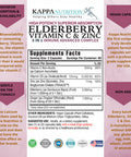 KAPPA NUTRITION Sambucus Elderberry with Vitamin C, Zinc, Vitamin D3 5000 IU & Ginger (120 Capsules) - Antioxidant & Immune Support Supplement, 2 Month Supply - 5 in 1 Black Elderberry for