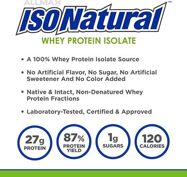 ALLMAX Nutrition IsoNatural, Pure Whey Protein Isolate, The Original, Unflavored, 5 lbs (2.25 kg)