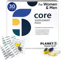 Planet 3 Vitamin Packs, Daily Vitamins For Immune, Energy, Heart & Vision Support Multivitamins, Vitamin D, Probiotics, Omega 3, Methyl B12 Core Supplements For Women And Men 30 Daily Packs