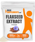 BulkSupplements Flaxseed Extract Powder - Flax Seed Supplement - Vegan Omega 3 Supplement - Ground Flaxseed Powder - Omega 3 Supplement - Flax Seeds Extract (1 Kilogram - 2.2 lbs)