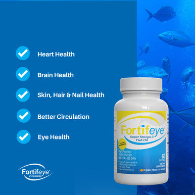 Fortifeye Vitamins Super Omega-3 Fish Oil | 1600 Mg Omega 3 | With Epa And Dha | Natural Lemon Flavor 30 Servings