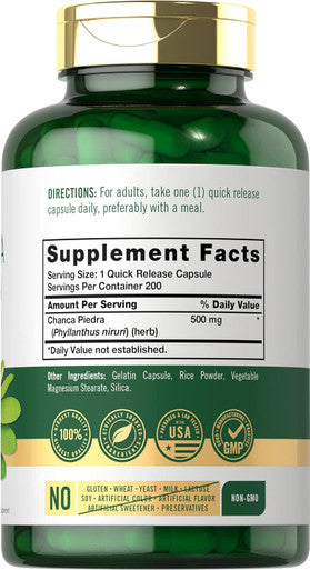 Carlyle Chanca Piedra | 200 Capsules | Non-GMO and Gluten Traditional Herb Formula