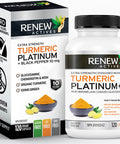 Renew Actives Turmeric Curcumin Supplement: Potent Turmeric Platinum + Supplement With 95% Curcuminoids, Ginger & Bioperine Black Pepper - 120 Capsules