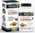 Renew Actives Turmeric Curcumin Supplement: Potent Turmeric Platinum + Supplement With 95% Curcuminoids, Ginger & Bioperine Black Pepper - 120 Capsules