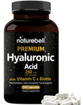 NatureBell Hyaluronic Supplements 250mg | 240 Capsules, with Biotin 5000mcg & Vitamin C 25mg, 3 in 1 Support - Skin Hydration, Joint Lubrication, Hair and Eye Health