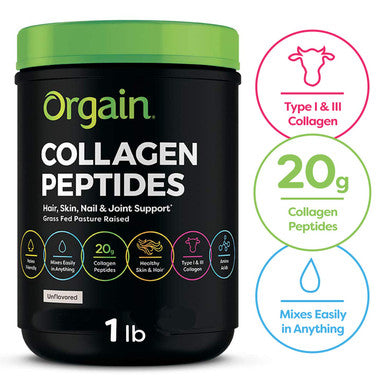 Orgain Organic Plant Based Protein Powder Natural Unsweetened Vegan Low Net Carbs 1.59 Pound Grass Fed Hydrolyzed Collagen Peptides Protein Powder Paleo Keto Friendly 1 Pound