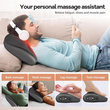 Neck And Back Massager With Heat - Cordless Rechargeable 4D Kneading Deep Tissue Massage Pillow, Neck Massager For Pain Relief Deep Tissue Ideal For Home, Office And Car