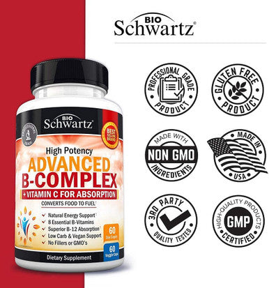 Vitamin B Complex with Vitamin C Supplement 60ct