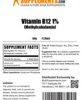 Bulksupplements.Com Vitamin B12 1% Methylcobalamin Powder - Energy Vitamins - B12 Vitamins - Vegan B12 - B12 Supplement (50 Grams - 1.8 Oz)