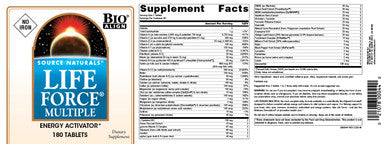 Source s Life Force Multiple Iron Free Daily Multivitamin High Potency Essential Vitamins, Minerals, Antioxidants & Nutrients - Energy & Immune Boost - 180 Tablets