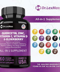 60 Count Quercetin 1000Mg Zinc 50Mg Vitamin C 1000Mg Vitamin D 5000Iu Immune System Support Supplement With Echinacea Ginger Bromelain Sea Moss Garlic Nettle Vegan Capsules For Men And Women,Usa