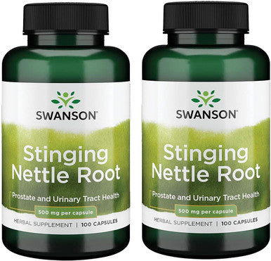 Swanson Stinging Nettle Root (Urtica Dioica) - Herbal Supplement - (100 Capsules 500mg) 2 Pack
