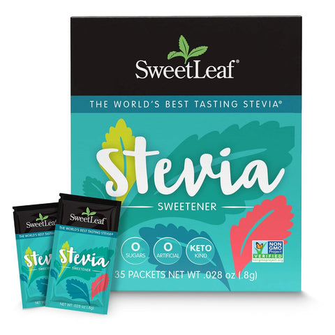 SweetLeaf Stevia Powder Packets Zero Calorie Sweetener with Stevia Leaf Extract No Artificial Sweetener Additive Sugar Keto Friendly Non GMO Gluten 35 Packets (Pack of 2)