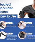 Cordless Shoulder Heating Pad, Heated Shoulder Wrap With Vibration, Shoulder Massager Heated Shoulder Brace For Women Men