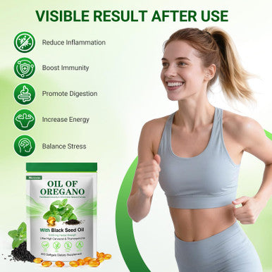Moravax Oil Of Oregano Softgels With Black Seed Oil High Potency 300 Softgels 6000Mg