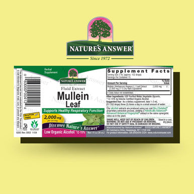 Nature'S Answer Mullein Leaf with Organic Alcohol 1-Fluid Ounce | Extract for Lungs | Respiratory Support