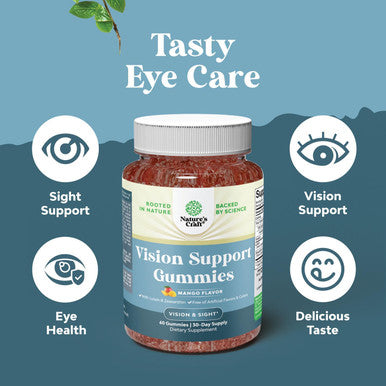 Natures Craft Zeaxanthin Plus Lutein Gummies for Adults - Potent Lutein Eye Vitamins for Vision and Blue Light Protection - Daily Gummy Lutein Eye Health Supplements for Adults Dry Eyes and Eye Strain Support 60ct