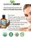 Organic Fractionated Coconut Oil, For Aromatherapy Relaxing Massage, Carrier Oil for Diluting Essential Oils, Hair & Skin Care Benefits, Moisturizer & Softener