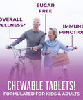 Maryruth Organics Elderberry + Vitamin C Chewable Tablets | Sambucus nigra | Black Elderberry for Immune Support | 3 Month Supply | Gluten | Non-GMO | 90 Servings